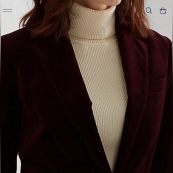 Ralph Lauren Burgundy Velvet Blazer US12 $265 - Picture 5 of 15